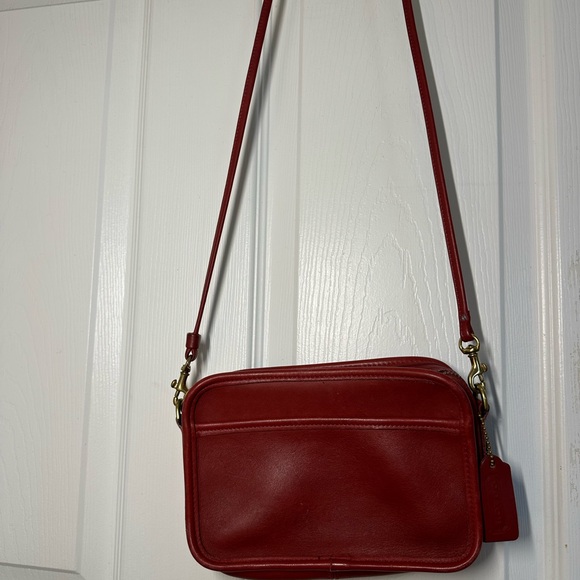 Vintage Coach Carnival Red Leather Crossbody Bag - Picture 1 of 7